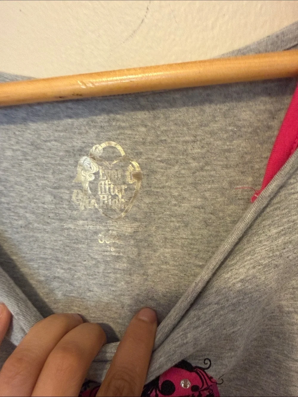 Justice Grey Tank Top with Hot Pink Graphic and Trim